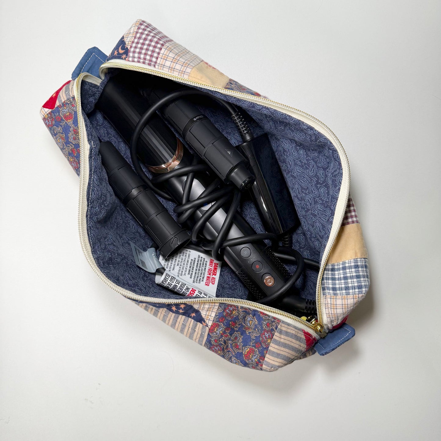 Upcycled Hot Tools Bag - USA