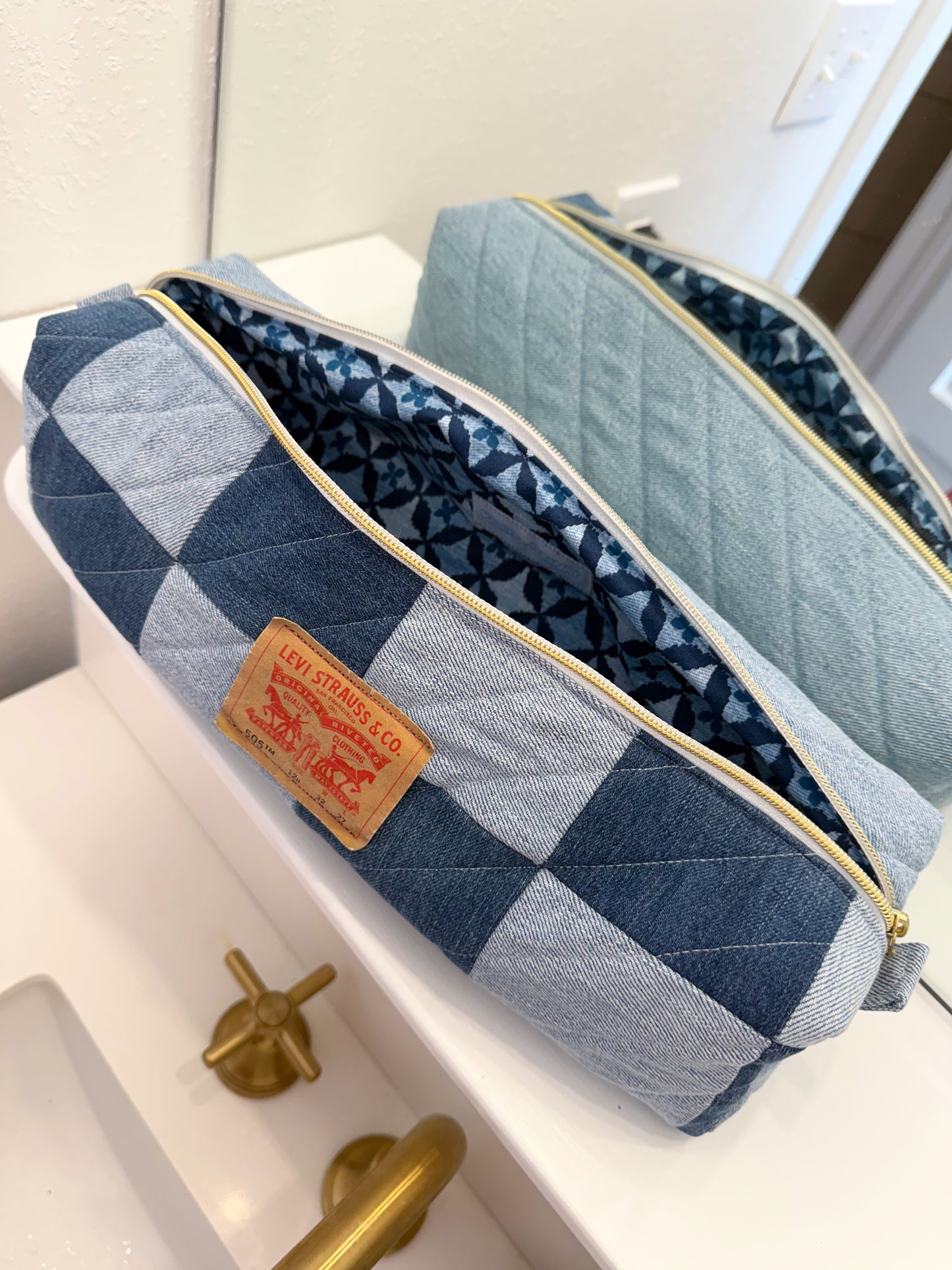 Upcycled Hot Tools Travel Bag - Half Patchwork