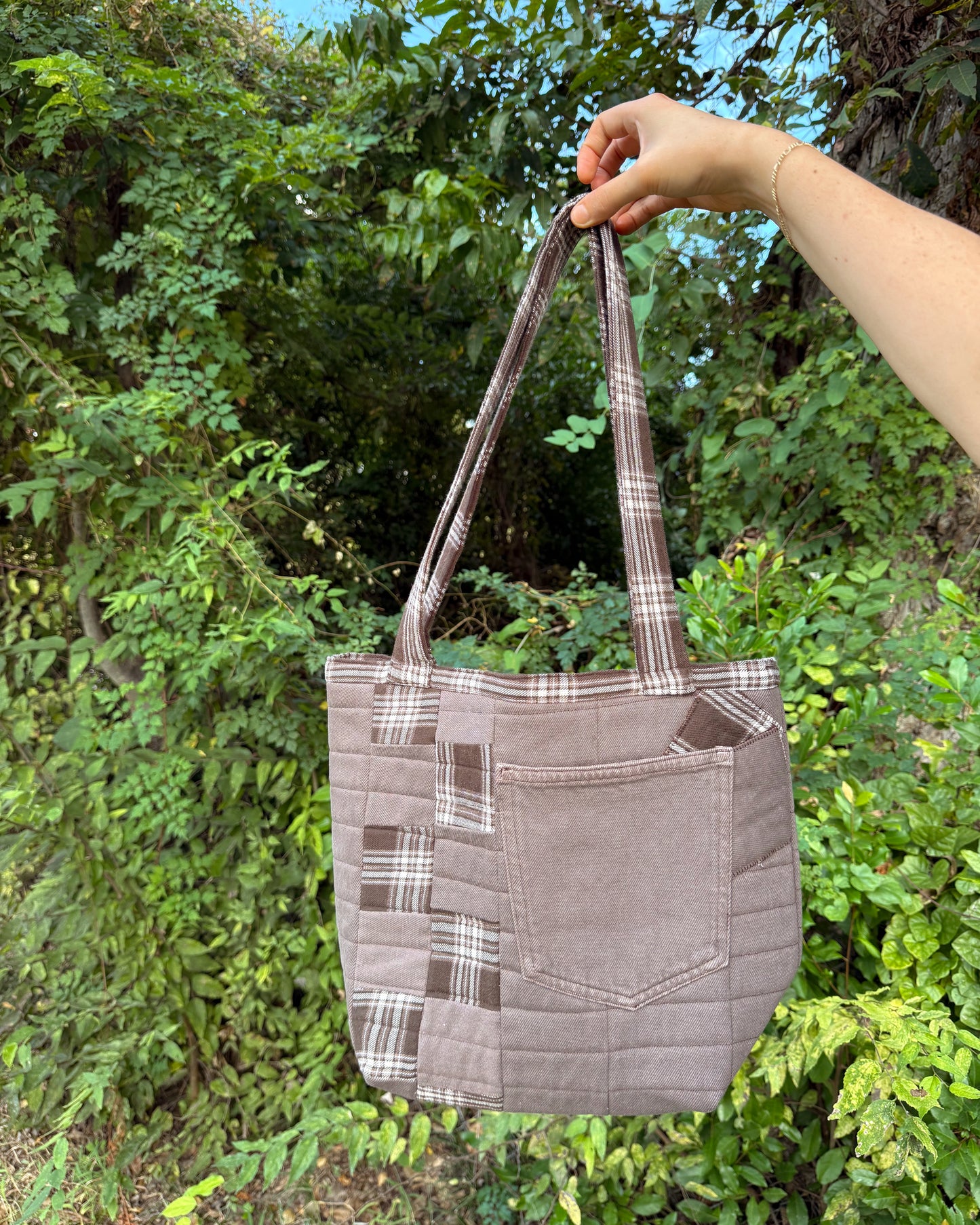 Upcycled Jean and Flannel Fall Purse