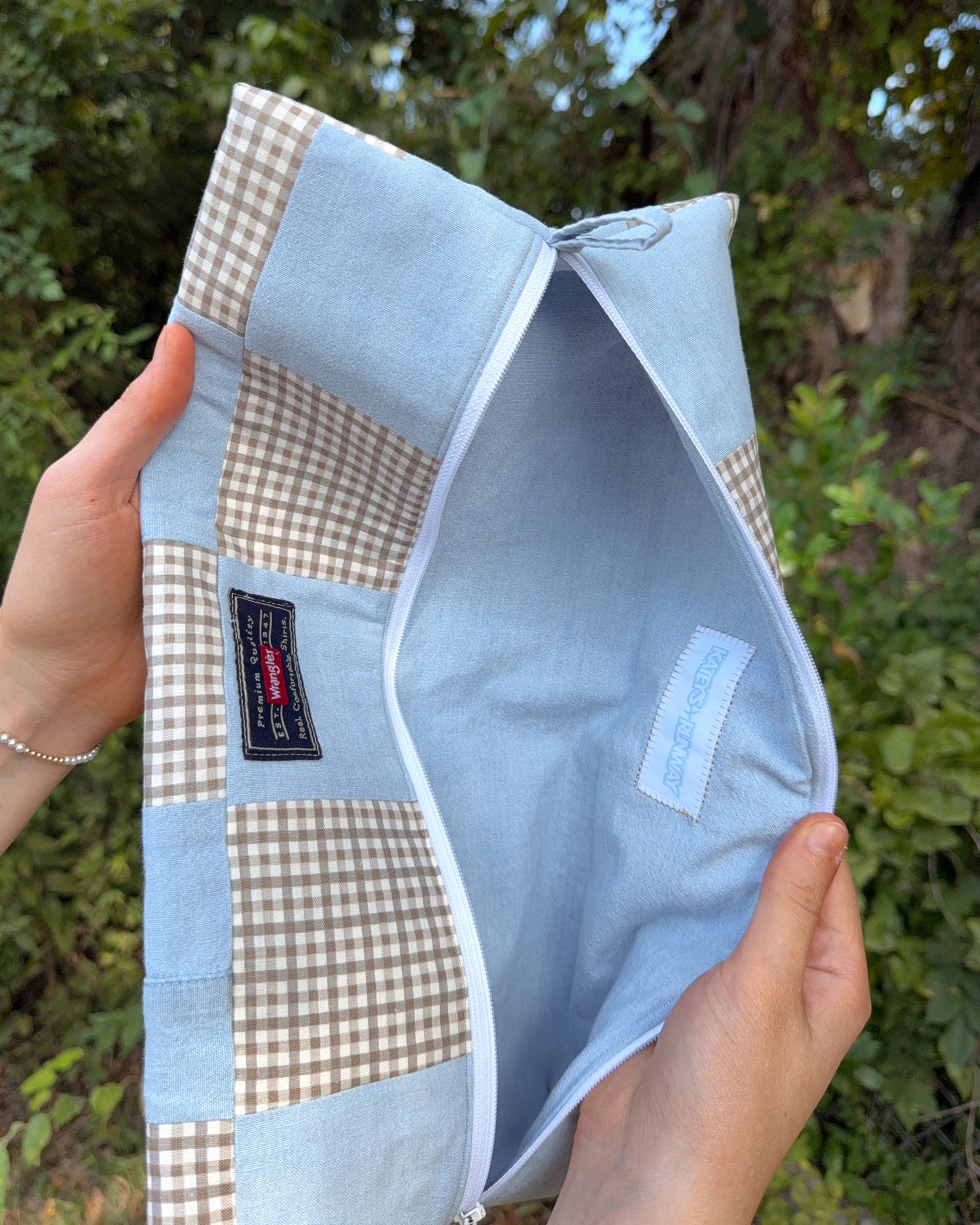 Upcycled Wrangler Denim Zipper Pouch