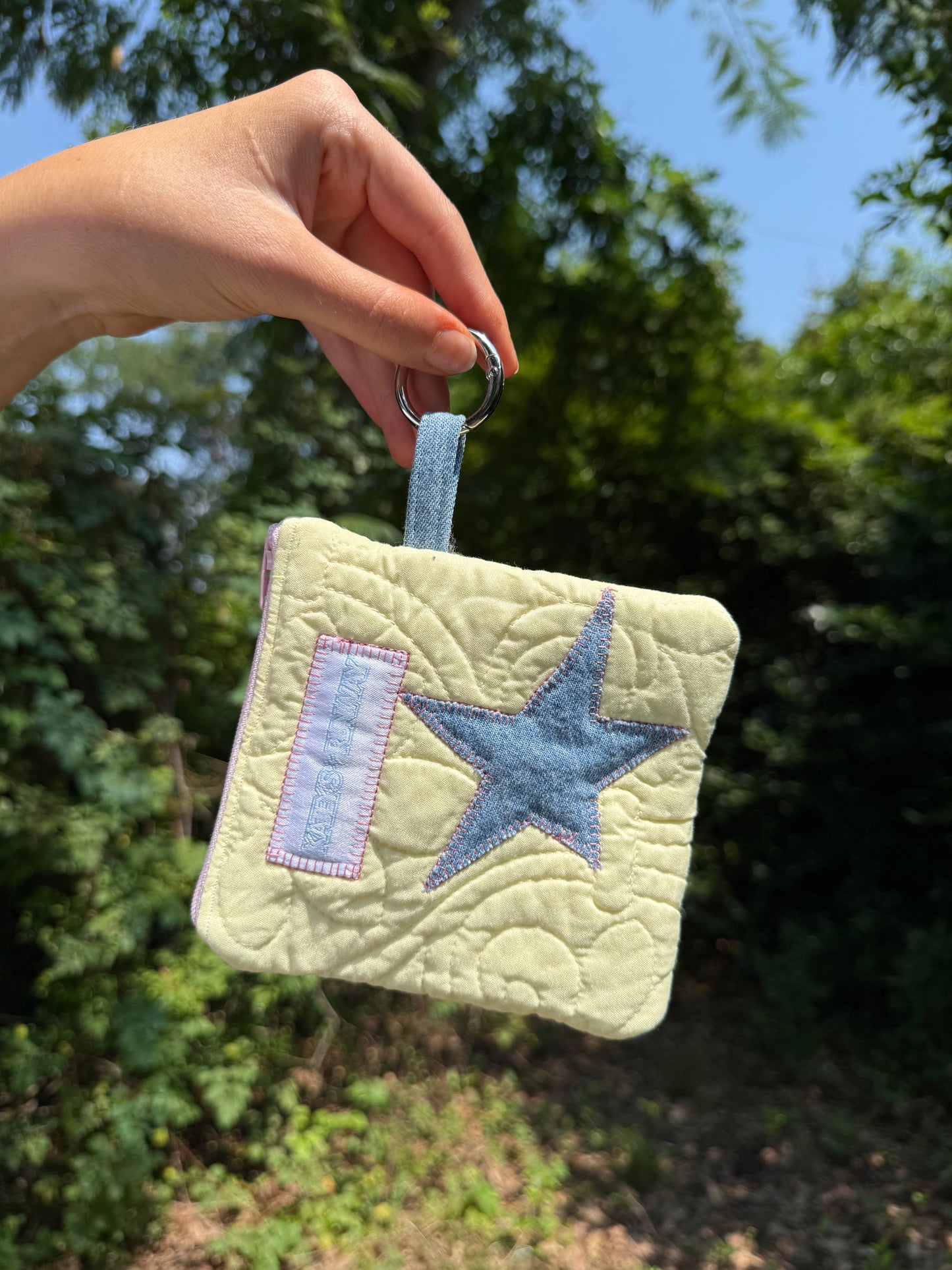 Upcycled Keychain Wallet - Stars