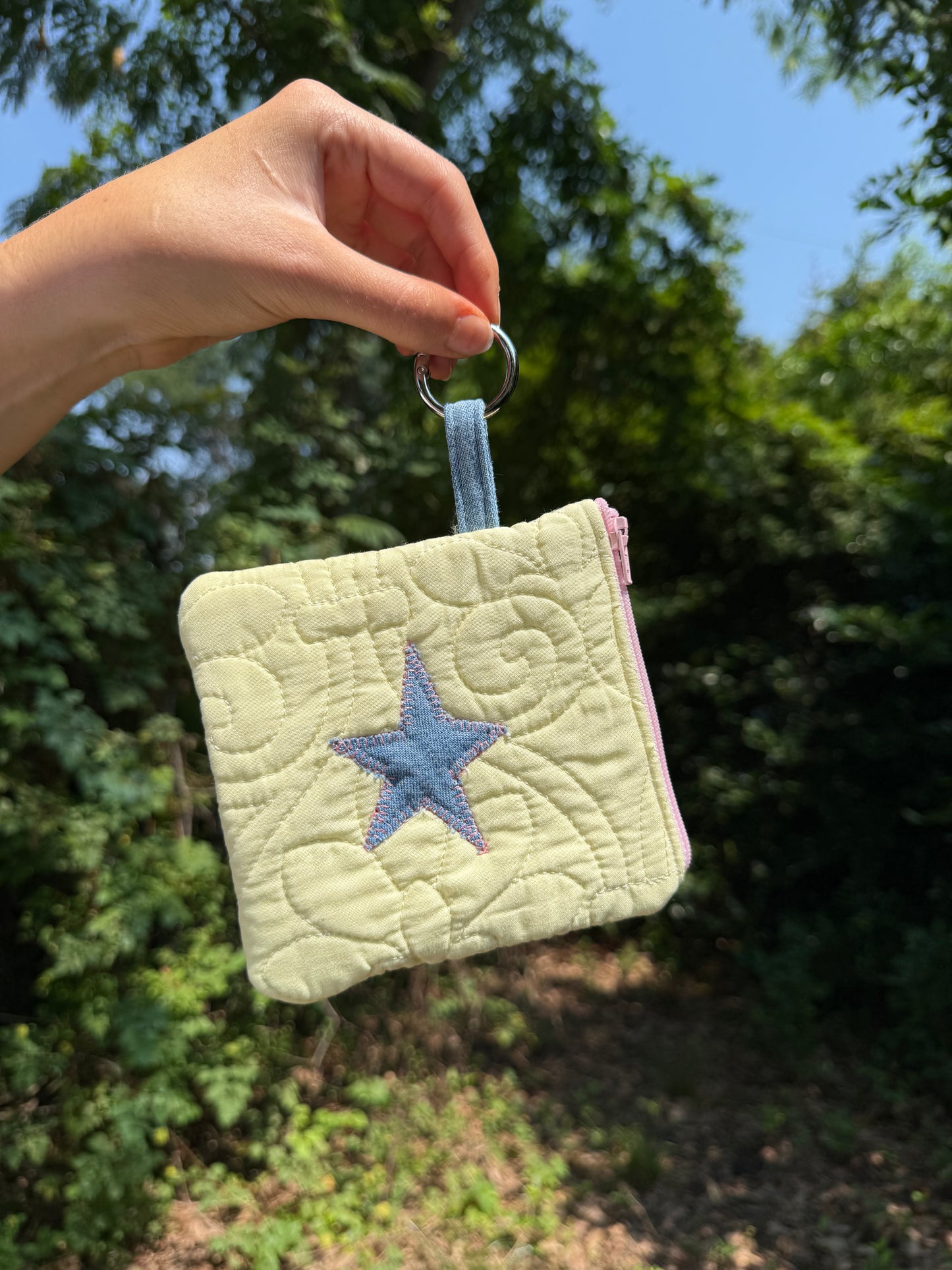 Upcycled Keychain Wallet - Stars