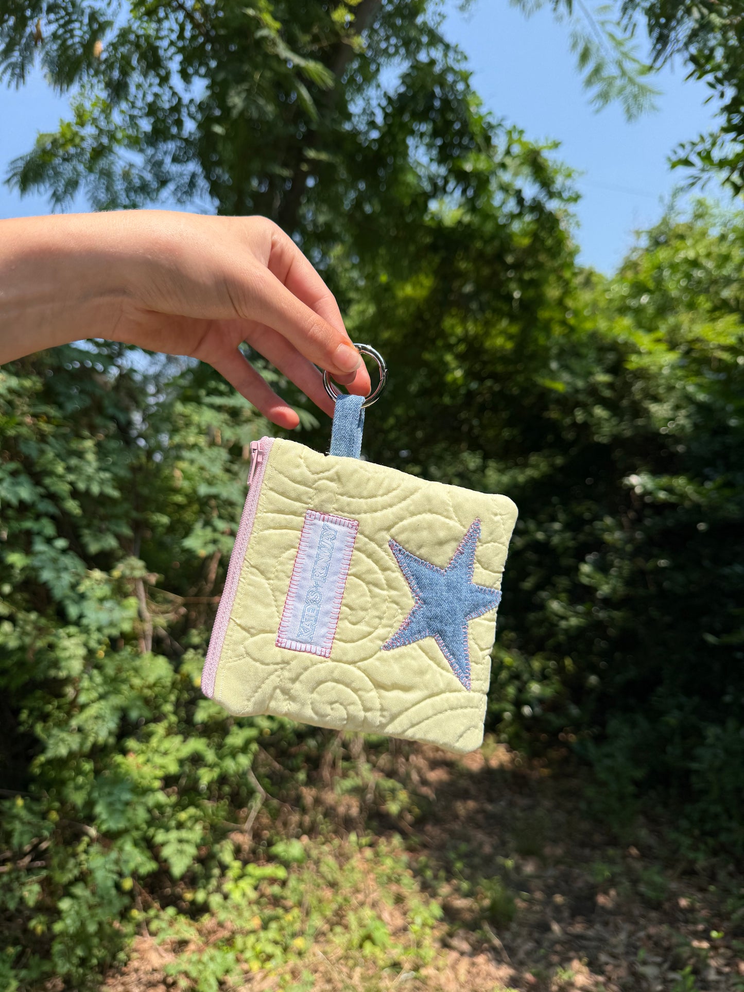 Upcycled Keychain Wallet - Stars