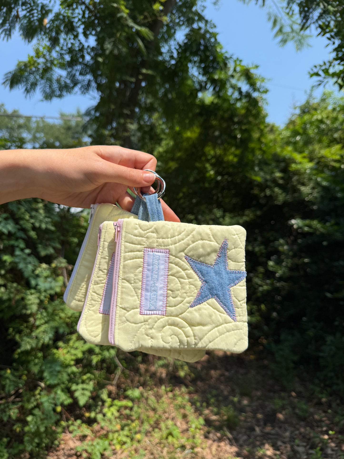 Upcycled Keychain Wallet - Stars