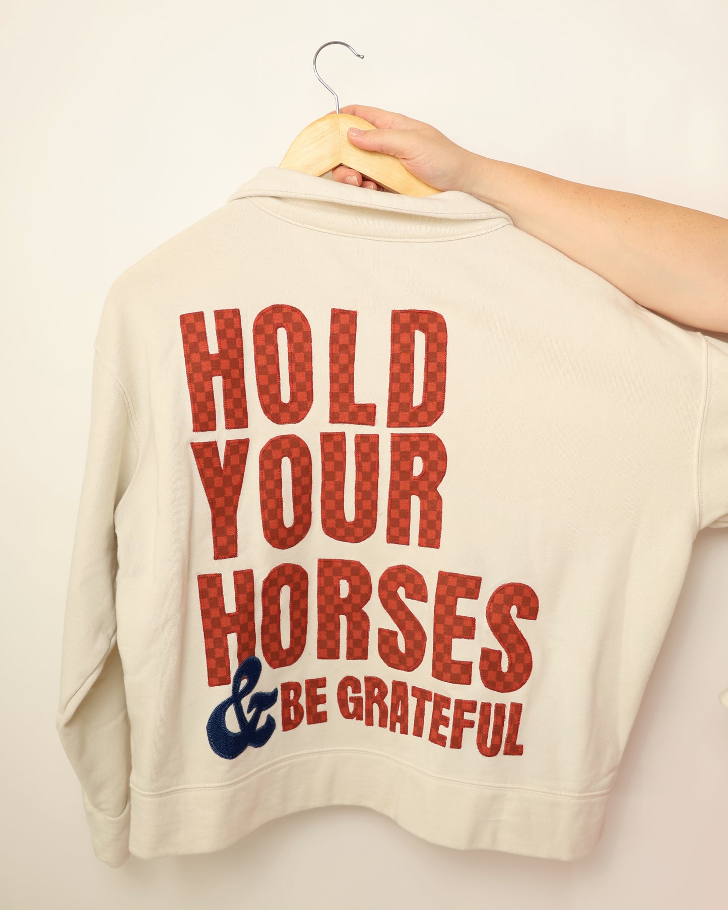 Upcycled Sweatshirt – Hold Your Horses Edition (M)