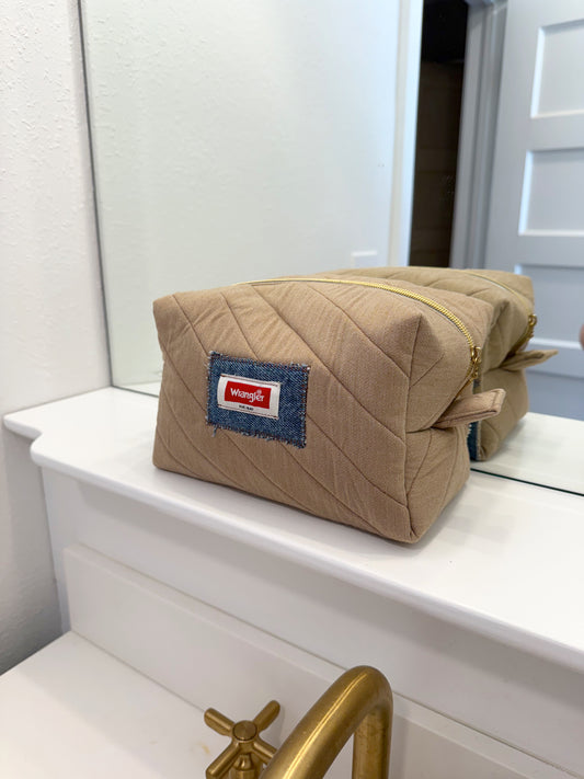 Upcycled XL Makeup Bag