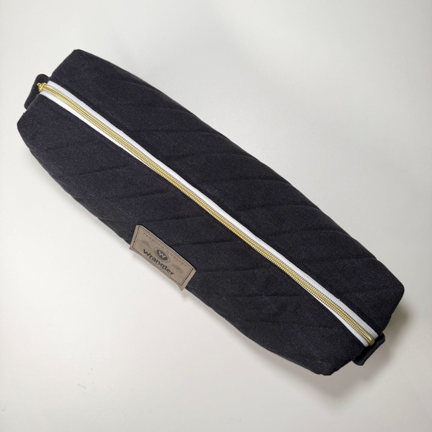 Upcycled Black Denim Hot Tools Bag