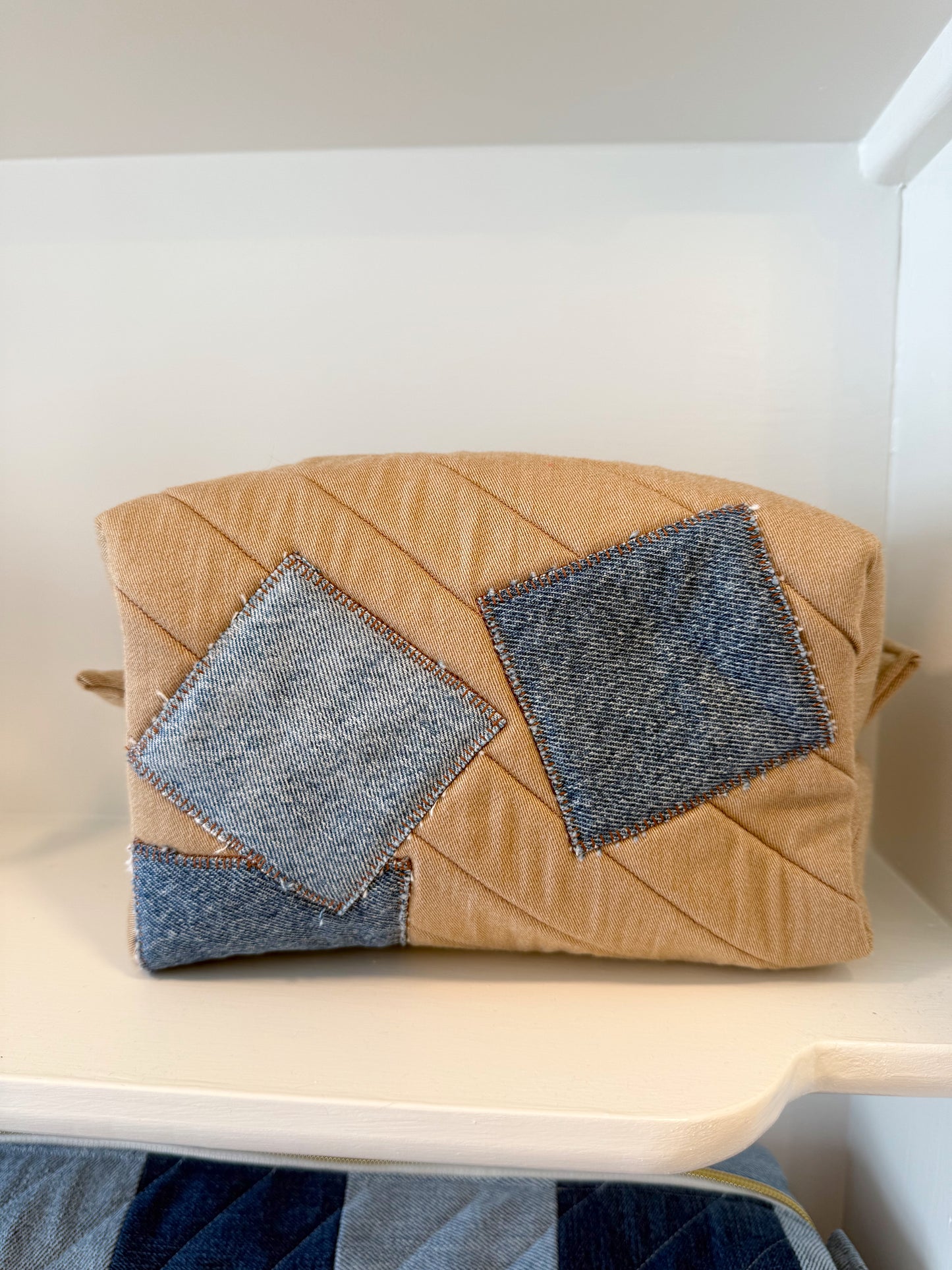 Upcycled XL Makeup Bag