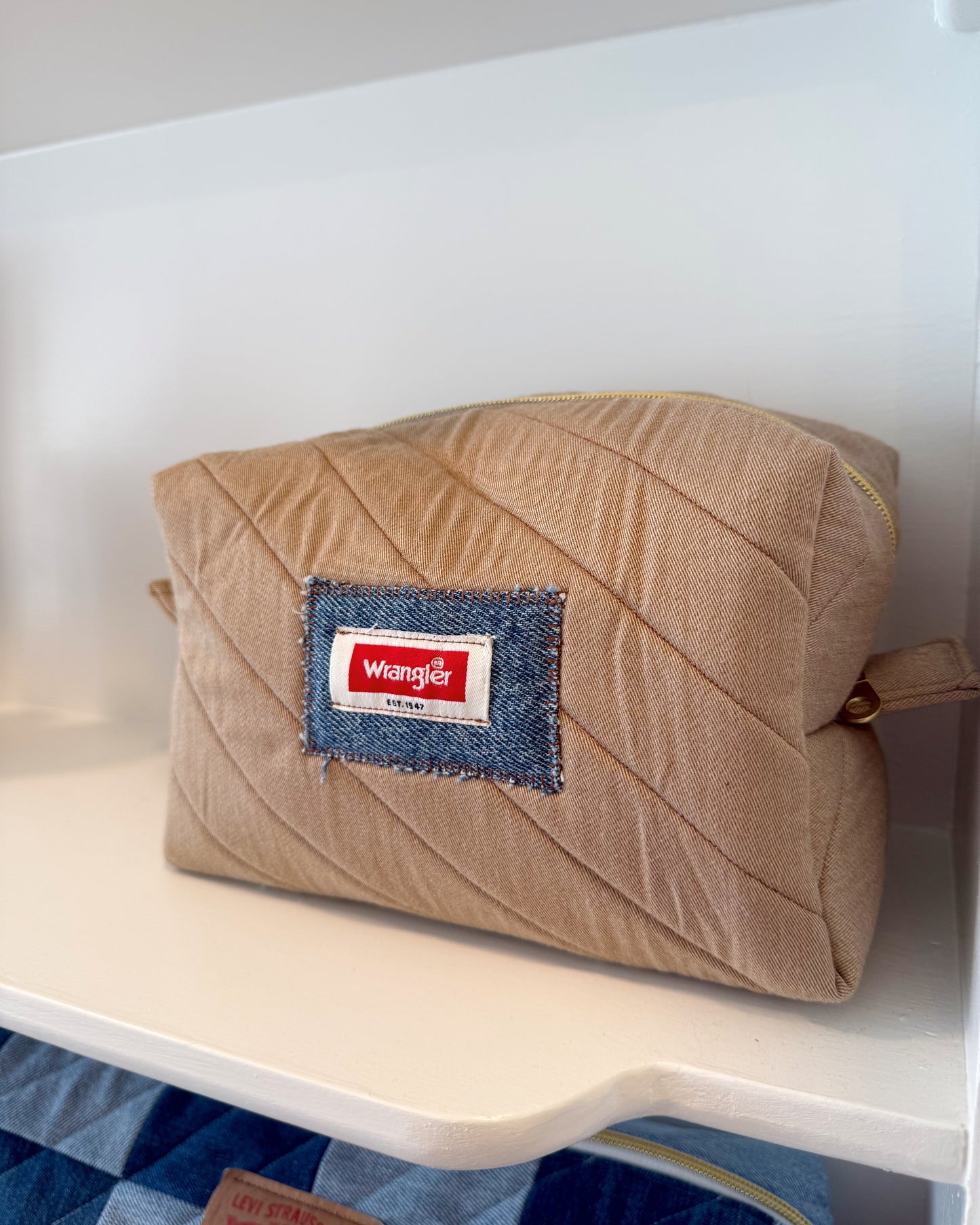 Upcycled XL Makeup Bag