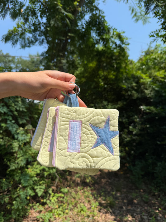 Upcycled Keychain Wallet - Stars
