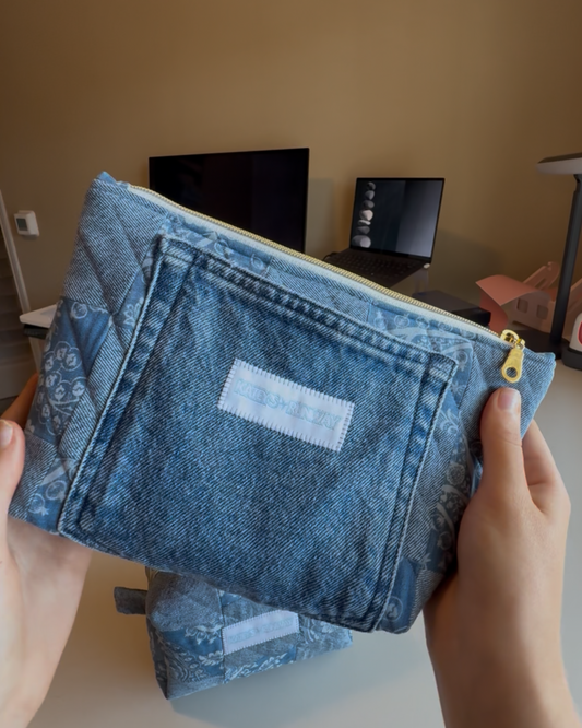 Upcycled Denim Patchwork Pouch