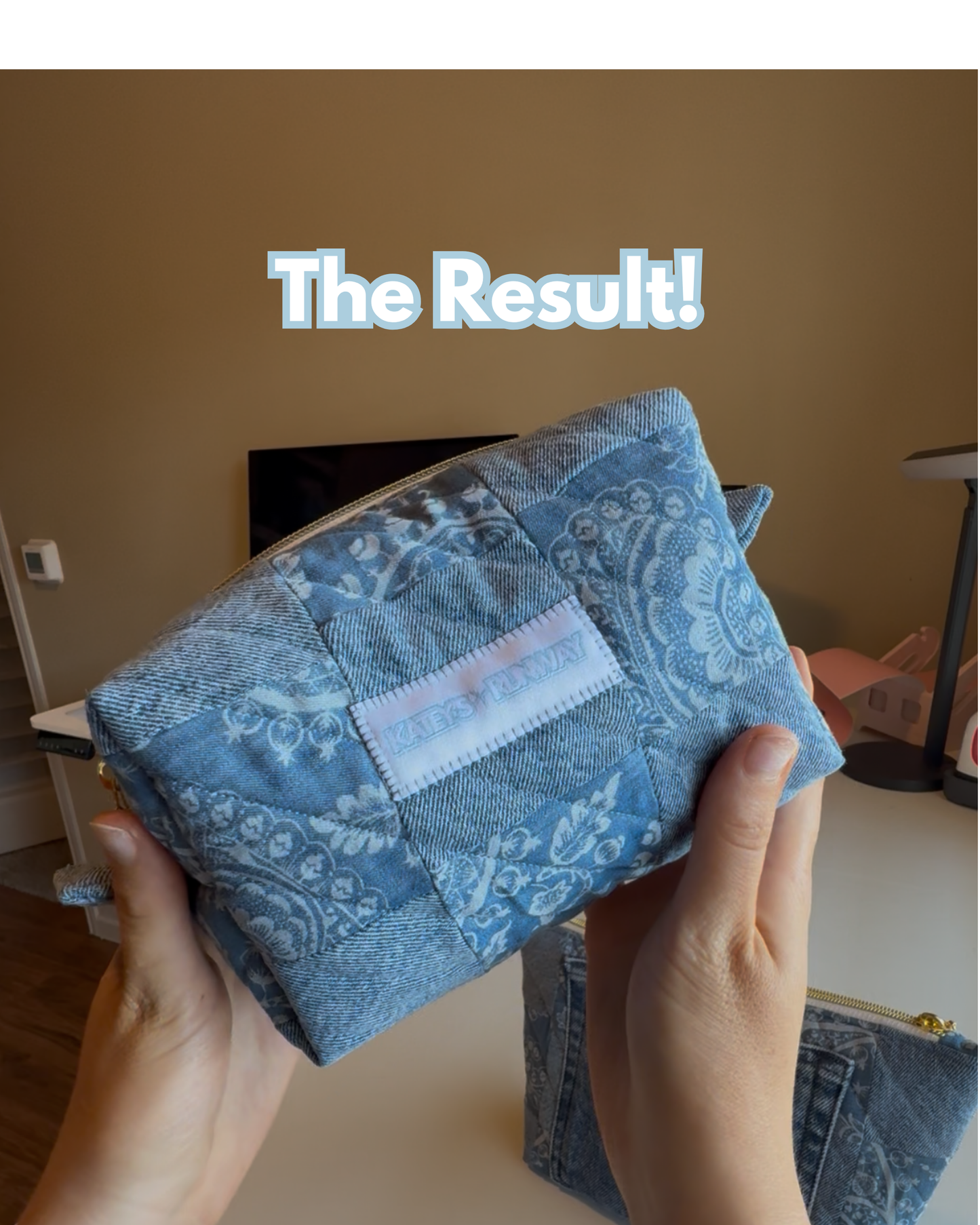 Upcycled Denim Patchwork Makeup bag
